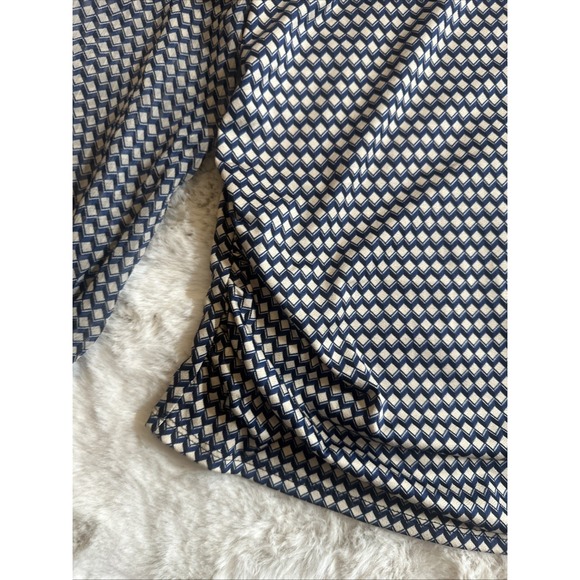 CHENAULT Womens Bell Sleeve Wear To Work Faux Wrap Top Multicolor Size M - Picture 5 of 9